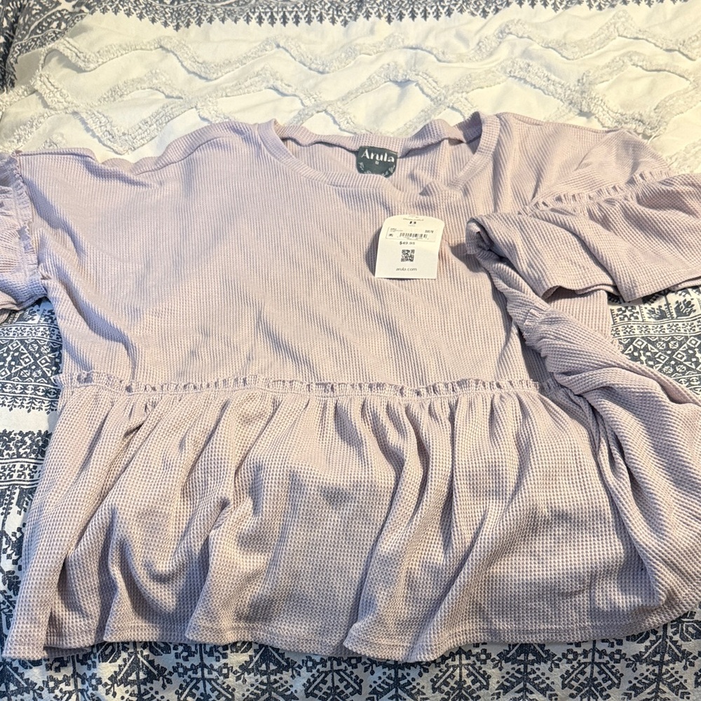 ARULA Lavender Peplum Top - Picture 3 of 3